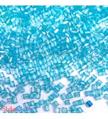 Beads 2mm - Glass Hexagonal - Aqua Blue